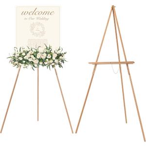 MEEDEN Wood Easel Stand for Display: Wooden Display Tripod Stand for Posters Pictures Paintings - Wedding Decor Holder for Welcome Sign (29"D x 26"W x 29"H)
