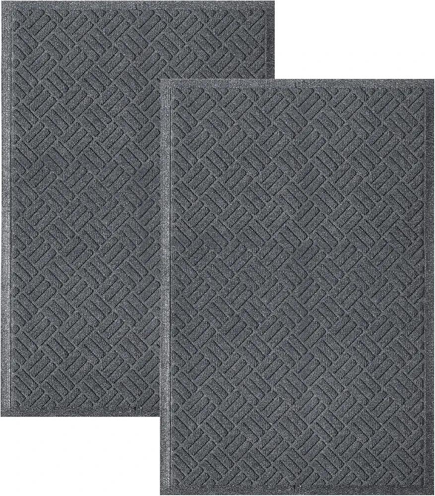 MATALL 2pack 35x23.5in Door Mat - Indoor and Outdoor Welcome Mat, Absorbent and Drain Away Water Heavy Duty Entryway Doormat for Front Back Doors, Laundry Rooms, Mudrooms, The Garage and More