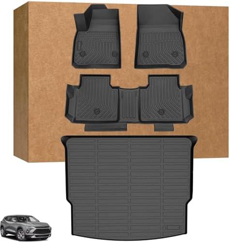 Floor Mats for Chevrolet Blazer 2019 2020 2021 2022 2023 2024 2025, Custom Blazer Base/L/LS/LT/Premier/RS TPE Protection Floor Liners for Chevy Blazer Accessories,Non-Slip Waterproof Cargo Liner(Gas)