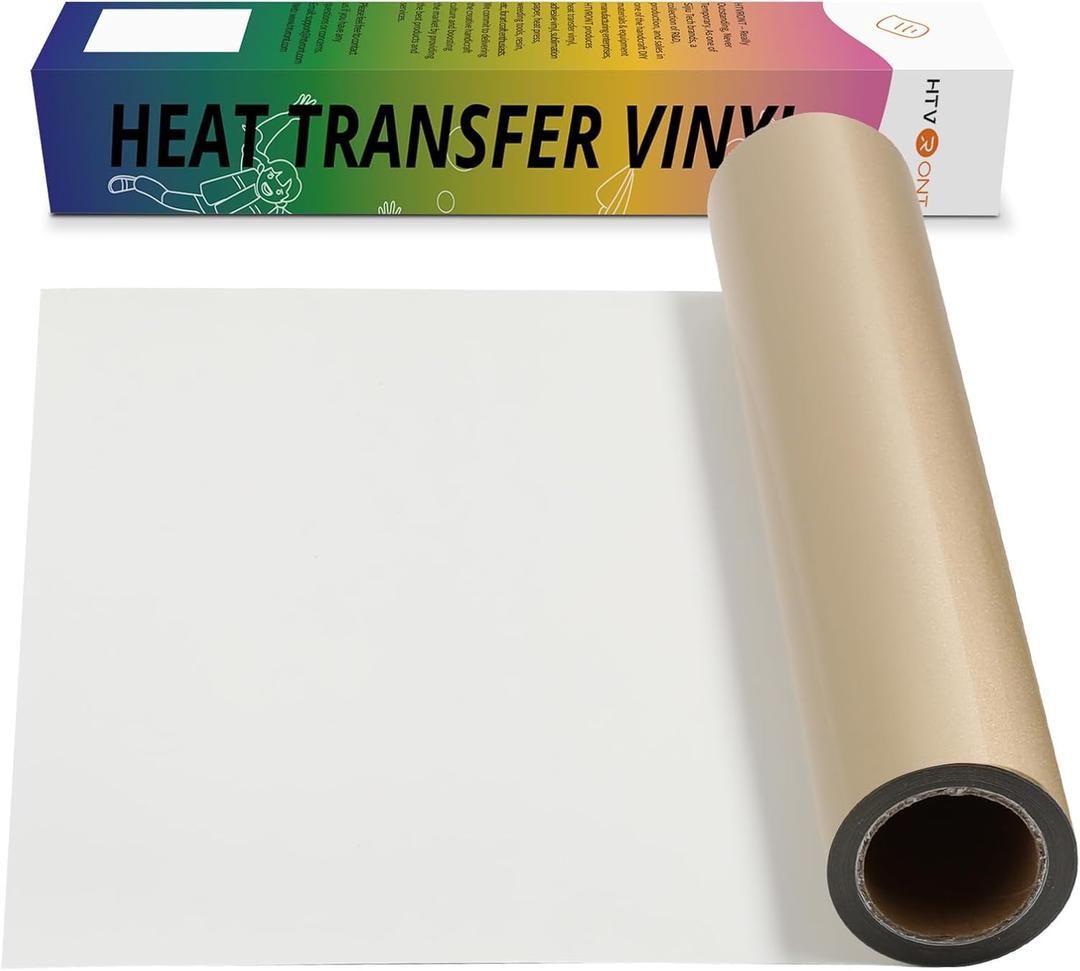 HTVRONT Heat Transfer Vinyl Champagne HTV Rolls - 12" x 15ft Champagne Gold Iron on Vinyl for All Cutting Machines, White HTV Vinyl for Shirts - Easy to Cut & Weed for Heat Vinyl Design