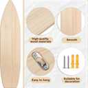 6 ft Wood Surfboard Wall Art Unfinished DIY Hanging Wood Longboard Vintage Wooden Beach Decorative Surfboard Unique Raw Large Decor Sign Boards Gift Idea for Home Room, 71.65 x 15.75 x 0.59"