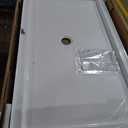 DreamLine SlimLine 34 in. D x 60 in. W x 2 3/4 in. H Center Drain Single Threshold Shower Base in White, DLT-1134600