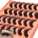 Short Lashes Natural Look False Eyelashes Thick Volume Faux Mink Lashes Pack Wispy Strip Fake Eyelashes Cat Eye Lashes that Look Like Extensions, 14 Pairs