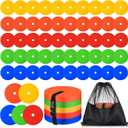 Silipull 6 inch Flat Cones Spot Markers Non-Skid Floor Hole Soccer Cones Field Court Spot Markers Flat Discs Soccer Training Equipment for Football Sports Speed Agility Practice