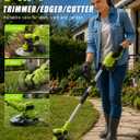 21V Cordless Weed Wacker, 3 in 1 Grass Trimmer/Edger/Brush Cutter, 37" to 53"