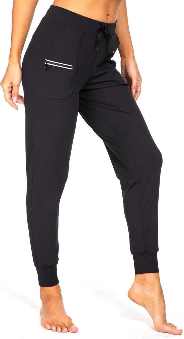 Kcutteyg Womens Joggers with Pockets, Lightweight Quick Dry Athletic Workout Soft Pants for Gym, Yoga, Running, Causal(Black,Small)