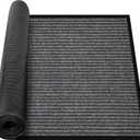 MYFAMIREA Commercial Floor Mat 4' x 6' Extra Large Front Door Industrial Rug Heavy Duty Brush Step Entrance Mat Weather Utility Rug with Non Slip Rubber Backing Low Profile for Entryway, Charcoal Grey
