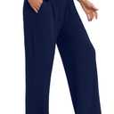 Gracyoga Wide Leg Yoga Pants for Women Casual Loose Cozy Sweatpants High Waisted Lounge Pajama Flowy Pants With Pockets (XL)