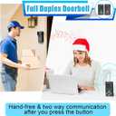Doorbells, Hands Free Wireless Doorbell Intercom Upgrade, Waterproof Full Duplex Door Bell 1000 Feet Two Way Communication with 4 Chimes, 8 Level Volume & LED Flash, Black