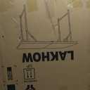 Folding Table 4-Foot Heavy Duty Plastic Utility Table Portable Thick Table Top Indoor Outdoor Adjustable Height with Handle Table, Sewing table Camping Party Gathering 330lb Weight Capacity White