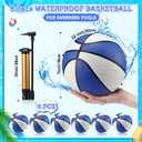 Seenelling 6 Pack Pool Basketball Size 3/4 Water Basketball Bulk with Pump Mini Ball Summer Pool Water Games for Indoor Outdoor Mini Ball Holder Waterproof Party Favors