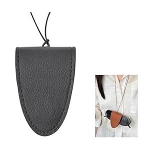 Mandark Car Sun Visor Sunglasses Holder, Leather Vehicle Eyeglass Hanger Mounter, Automotive Interior Glasses Holder and Ticket Card Clip Accessories Universal for SUV, Truck, RV (Black)