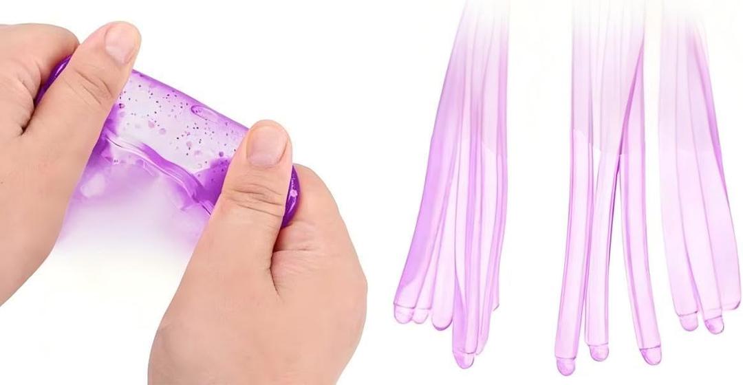 2 x Squeeze Stress Ball, Squishy Ultra Squishys and Moldable Slow Rise, Drop Malt Sugar Balls for Anxiety and Stress Relief, for Office Desk Party Favors Gift (Purple)