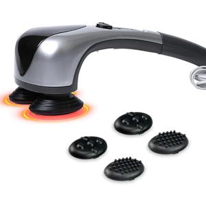 Dual Head Handheld Percussion Massager with Heat, Electric Deep Tissue Back Massager for Neck, Shoulder, Back, Leg & Full-Body Muscle Relief, Ideal Gift for Parents