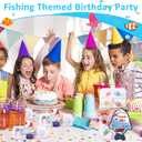 24 Sets Fishing Party Favors Candy Mini Tackle Boxes with 48 Red White Floater &Thank You Cards for Fishing Theme Party Supplies and Decorations
