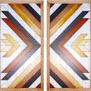 Aztec Wall Decor Set – Wooden Western Wall Art, Framed Boho Rustic Native American Hangings, Vintage Navajo Tribal Decorations for Country Living Room or Bedroom