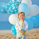 7 x 60Pcs Snow Balloons 12 Inch Cloud Blue Balloons Birthday Party Supplies Latex Helium for Arch Garland Kit Boys Girls Themed Birthday Party Decorations Baby Shower Favors (White)