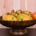 EDHAS Mango Wood Decorative Wooden Bowl Hand Carved Home Decor for Dining Table Center, Living Room, Kitchen Dcor (12" x 12' x 4.75")
