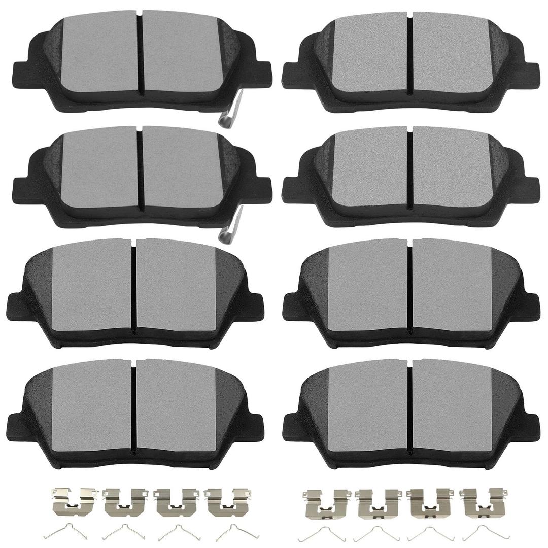 SCITOO D1916 D1815 Front & Rear Ceramic Brake Pads Sets w/Hardware Replacement For Hyundai For Santa Fe Sport 2017 2018,For Kia For Sorento 2016 2017 2018 2019 2020