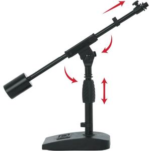 Gator Frameworks Short Weighted Base Microphone Stand with Telescopic Boom Arm and 2.5 Lbs Counter Weight, Ideal for Desktop, Recording, and Streaming (GFW-MIC-0822)