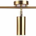 KCO Lighting Modern 5-Lights LED Track Lighting Kit Brushed Brass Kitchen Ceiling Spotlights Light Fixture Mid Century Gold Adjustable Flush Mount Ceiling Spot Light (5 Lights)