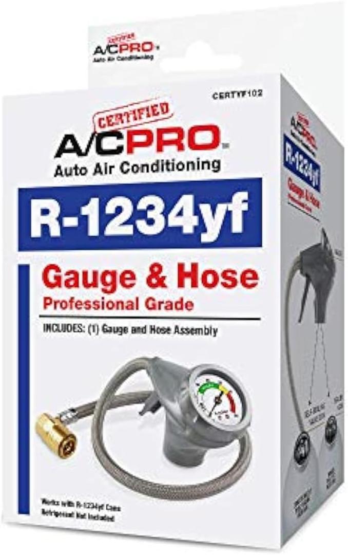 InterDynamics Certified AC Pro Car Air Conditioner R1234YF Refrigerant Gauge and Hose, Reusable AC Recharge Kit, 72 in InterDynamics Certified AC Pro Car Air Conditioner R1234YF Refrigerant Gauge and Hose, Reusable AC Recharge Kit, 72 in