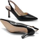 Rilista Women's Slingback Kitten Heels Closed Pointed Toe Backless Wedding Party Dress Pumps Shoes, Size 10