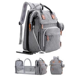 ISMGN Diaper Bag Backpack with Changing Station, Large Diaper Bag, Baby Bag, Multifunctional Diaper Bag, Gray