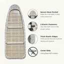 UniSimp Ironing Board Cover and Pad 18"x49" Extra Thick Natural Cotton, Scorch and Stain Resistant Iron Board Cover, Wide Ironing Board Cover with Fasteners Heavy Duty Heatproof Elastic Edge Geometric
