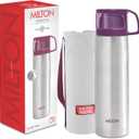 Milton Thermos for Hot Drinks 1000 ml (34 oz), 24 Hours Hot and Cold, Stainless Steel Water Bottle, Double Walled Vacuum Insulated Flask for Hot Coffee, Thermosteel, Leak Proof, Glassy, Purple