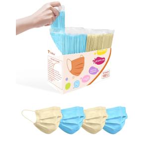 Adult Face Masks Disposable 100 Pack 2 Colors, 4 Ply ASTM Level 3