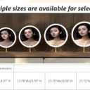 12.2-inch Round Dressing Mirror, Household and Student Dormitory Makeup Mirror, Three-Color LED Light, Smart Touch 360 Rotation, dimmable (Golden)