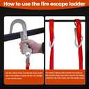 Fire Escape Ladder, 13 Ft 2 Story Collapsible Lightweight Ladder with 2 Heavy Hooks & Wide Feet, Reusable Anti-Slip Emergency Ladder for Windows & Balconies