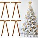 10 x MEWTOGO 24Pcs Khaki Velvet Bows for Christmas Tree Decorations - 5x7in Velvet Ornaments with Tie for Christmas Wreath