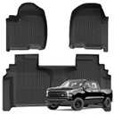 Floor Mats for 20142018 Chevy Silverado GMC Sierra 1500 2500 3500 HD Double Cab, All Weather Floor Liner for 20142018 Chevy Silverado TPE Custom Fit Car Mats Front&Rear 2 Row Mats