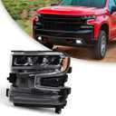 FIONE LED Headlight Assembly Compatible with Chevy Silverado 1500 2019 2020 2021 Left Driver Side LH ONLY FIT FOR LED VERSION MODEL