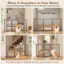 Free Standing Dog Gate Indoor, Foldable Dog Gate for Doorways Stairs Hallways, 3-Panel Freestanding Pet Gate with Support Feet for Stability, Folding Puppy Gate Easy to Move, Doggy Gate 54"x24", 3-Panel, 24"Tall