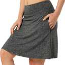 Xioker Women Skorts Skirts with Zipper Pockets,Athletic Golf Tennis Swim Skirts 20" Knee Length Skorts for WomenGrey Charcoal 2XL