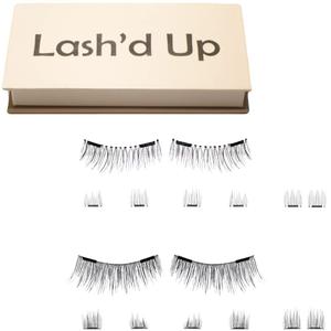 Lash'd Up (2 Pairs) Dual Magnetic Eyelashes Natural Look Full Lashes with Anchors, No Magnetic Liner Needed (The Natural Duo, 2 Magnets, Complete Kit) 2 Count (Pack of 1)