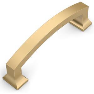 Amerdeco 10 Pack Champagne Bronze Cabinet Pulls 4 Inch Hole Center Cabinet Hardware Kitchen Champagne Gold Cabinet Handles for Bathroom Gold Drawer Pulls Dresser Pulls ZH0009