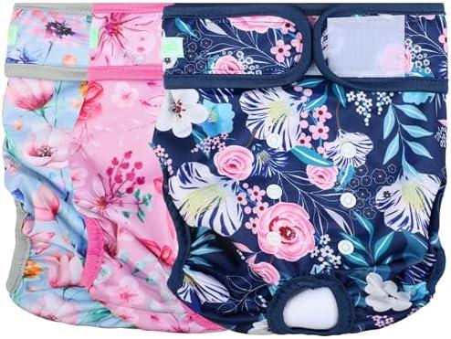 wegreeco Washable Reusable Premium Dog Diapers,Pack of 3,Small Dog Puppy & Doggy Diapers Female,Dog Period Panties Diapers Female in Heat Size L