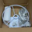 IHENGYANLT 2 Pack Plug in Pendant Light, Hanging Light with 15Ft Clear Cord, On/Off Switch, White Fabric Lamp Shade, Hanging Light Fixture for Bedroom, Kitchen,