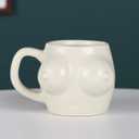haozaikeji Ceramic Female Form Mug Funny Boobs Coffee Mug Creative Ice Tea Mug Artist Breast Drinking Cup Feminist Breast Cancer Survivor Milk Cup Body Shape Morning Mug with Handle