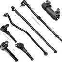 SCITOO 7pcs Suspension Kit Front Inner Outer Steering Tie Rod End & Sleeve Track Bar Connecting Tie Rod End fit for 1997-2006 for Jeep Wrangler for Jeep TJ