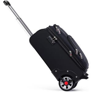 ROPLUS Laduga Softside Expandable Luggage with Large Steel Wheels Carry-On Luggage Suicase (Black, 21-Inch)