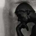 Resin The Thinker Thinking Man Statue Sculpture Frgurine Gift for Home Office Living Room Desktop Display Decorative Decoration (Black)