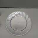 FOCUSLINE 100 Count Clear Plastic Plates 9 Inch, Disposable Heavy Duty Dinner Plates- Premium Hard Plastic Plate Fancy Disposable Clear Plates for Weddings, Parties and Events