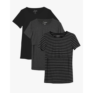 Sosolism 3 Pack Nursing Top Summer Short Sleeve Breastfeeding Shirts for Women Casual Round Neck Pumping T-Shirts, Size 2XL