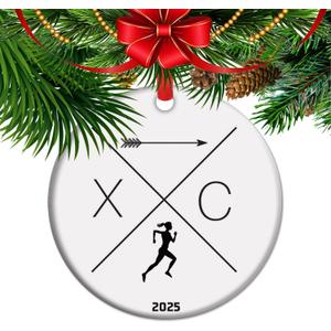 2025 Running Lover Christmas Ornament, XC Running Gift, Cross Country Gifts for Female Runner Marathoner (C5)