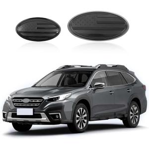 Front Rear Emblems Cover Trim for Subaru Outback 2021-2024 2025 Accessories, ABS Front Grille Logo Protector Cover Back Badge Decoration Cover Trim 2Pcs